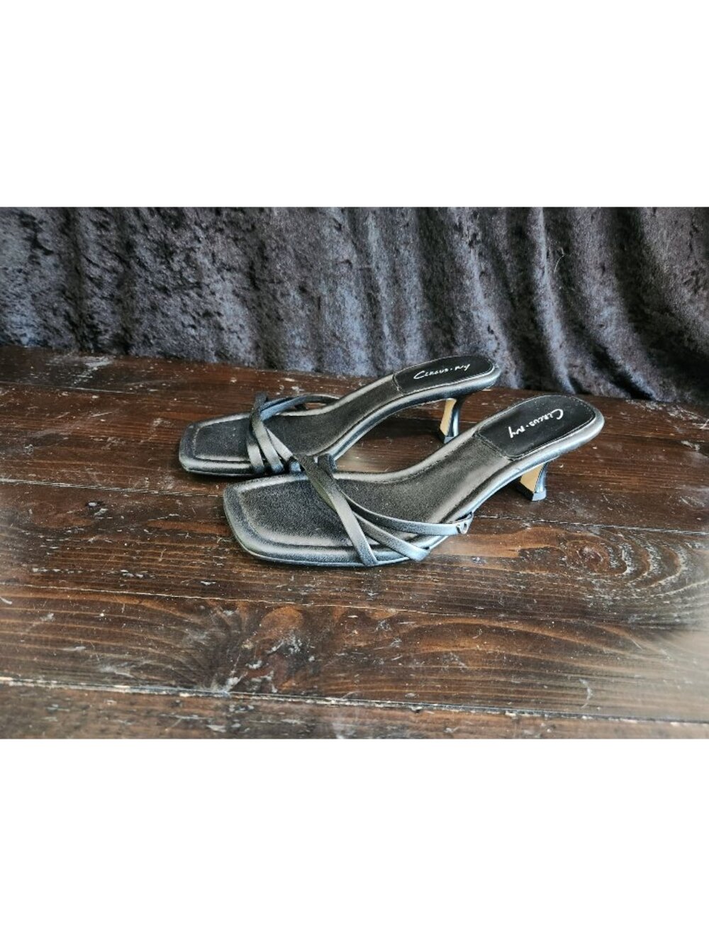 Circus by Sam Edelman Cecily Black Kitten Heel Strappy Sandal/Sz. 7.5M